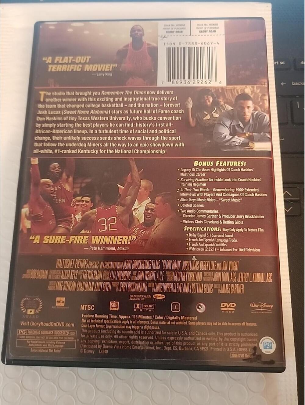 Glory‎ Road (DVD, 2006) - Picture 2 of 3